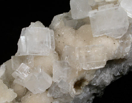 Apophyllite on Pectolite with Pyrite from Millington Quarry, Bernards Township, Somerset County, New Jersey
