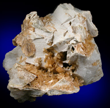 Stilbite on Quartz pseudomorphs after Glauberite from New Street Quarries, Paterson, Passaic County, New Jersey