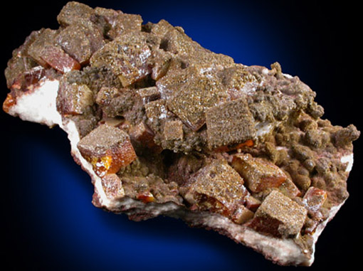 Vanadinite var. Endlichite over Wulfenite from Sierra de Los Lamentos, Chihuahua, Mexico