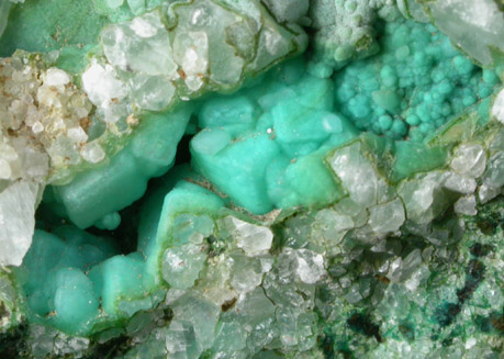 Chrysocolla and Calcite from Chimney Rock Quarry, Bound Brook, Somerset County, New Jersey