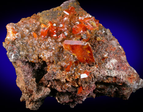 Wulfenite on Willemite, Calcite, Quartz from Red Cloud Mine, Silver District, La Paz County, Arizona