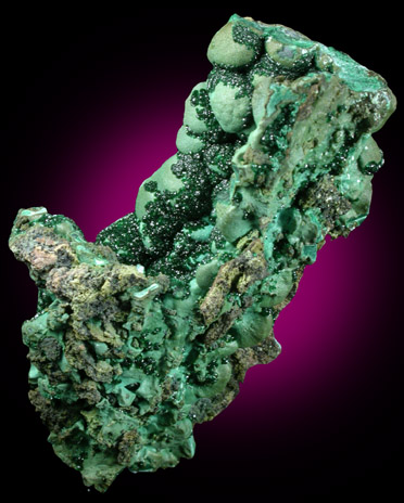 Malachite on Chrysocolla from L'Etoile du Congo Mine, Lubumbashi, Katanga Copperbelt, Haut-Katanga Province, Democratic Republic of the Congo