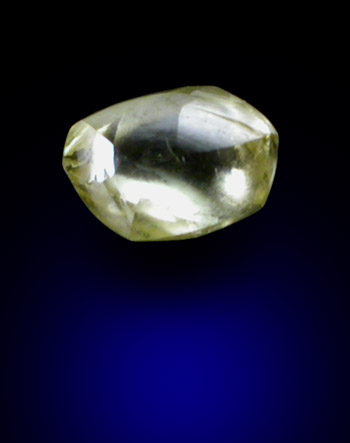 Diamond (0.11 carat fancy-yellow dodecahedral crystal) from Matto Grosso, Brazil