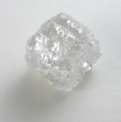 Diamond (0.67 carat colorless complex cubic crystal) from Magna Egoli Mine, Zimmi property along the Sewa River, Sierra Leone