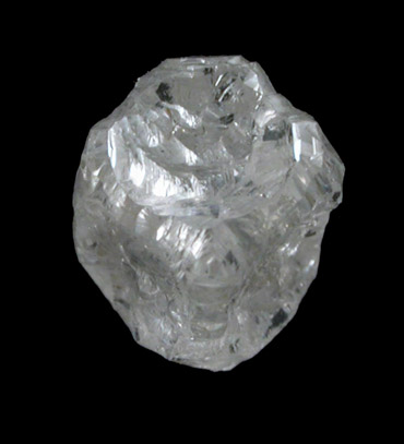 Diamond (0.67 carat colorless complex cubic crystal) from Magna Egoli Mine, Zimmi property along the Sewa River, Sierra Leone