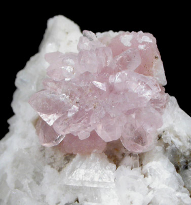 Quartz var. Rose Quartz Crystals from Rose Quartz Locality, Plumbago Mountain, Oxford County, Maine