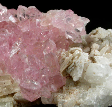 Quartz var. Rose Quartz Crystals from Rose Quartz Locality, Plumbago Mountain, Oxford County, Maine