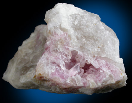 Quartz var. Rose Quartz Crystals from Rose Quartz Locality, Plumbago Mountain, Oxford County, Maine