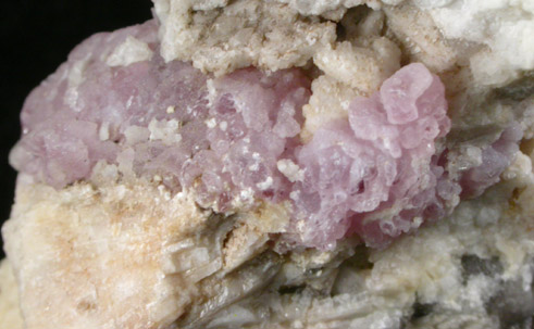 Quartz var. Rose Quartz Crystals from Rose Quartz Locality, Plumbago Mountain, Oxford County, Maine