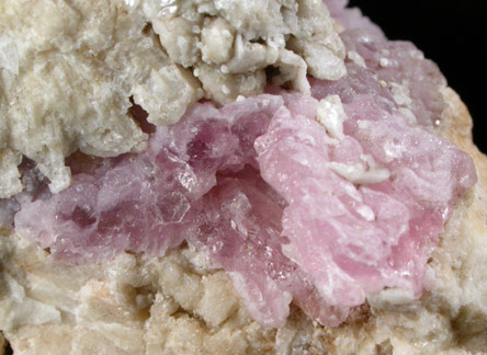 Quartz var. Rose Quartz Crystals from Rose Quartz Locality, Plumbago Mountain, Oxford County, Maine