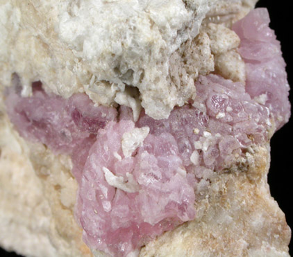 Quartz var. Rose Quartz Crystals from Rose Quartz Locality, Plumbago Mountain, Oxford County, Maine