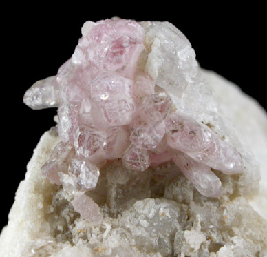 Quartz var. Rose Quartz Crystals from Rose Quartz Locality, Plumbago Mountain, Oxford County, Maine