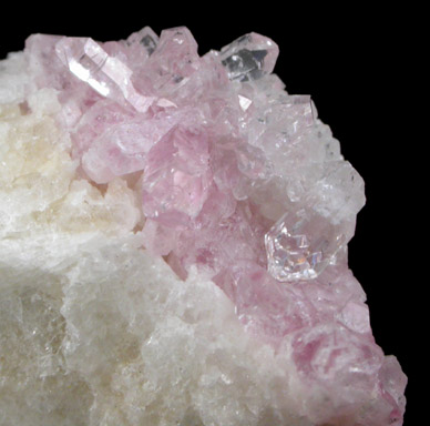 Quartz var. Rose Quartz Crystals from Rose Quartz Locality, Plumbago Mountain, Oxford County, Maine