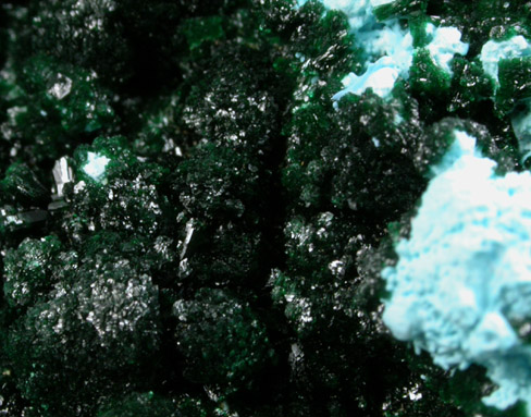 Malachite on Chrysocolla from L'Etoile du Congo Mine, Lubumbashi, Katanga Copperbelt, Haut-Katanga Province, Democratic Republic of the Congo