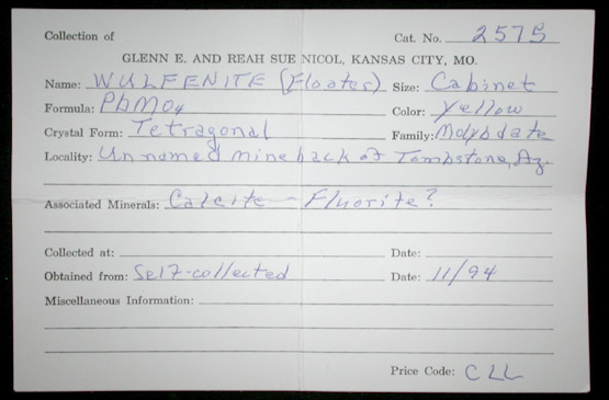 Wulfenite, Fluorite, Quartz from Tombstone District, Cochise County, Arizona