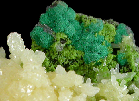 Mimetite, Bayldonite, Arsentsumebite from Tsumeb Mine, Otavi-Bergland District, Oshikoto, Namibia (Type Locality for Arsentsumebite)