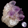 Quartz var. Amethyst with 2.35 carat faceted gemstone from Diamond Hill, Ashaway, south of Hopkinton, Washington County, Rhode Island