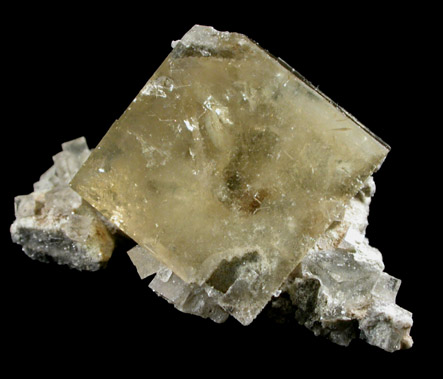 Fluorite on Limestone from May Stone Quarry, Fort Wayne, Allen County, Indiana