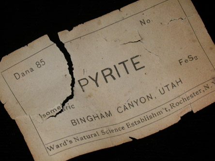 Pyrite from Bingham Canyon, Oquirrh Mountains, Salt Lake County, Utah