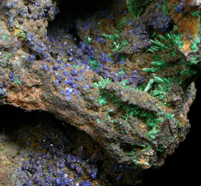 Azurite and Malachite from (Pluckemin Copper Mine?), New Jersey