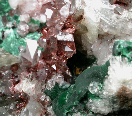 Malachite, Quartz, Goethite from Cheshire Barite Mine, Jinny Hill Road, Cheshire, New Haven County, Connecticut