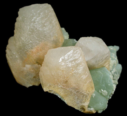 Calcite and Prehnite from Roncari Quarry, East Granby, Hartford County, Connecticut
