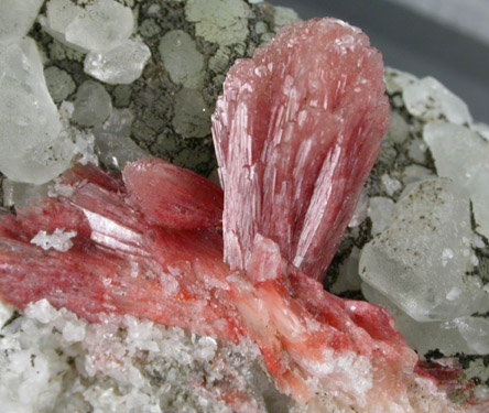 Stilbite on Datolite with Stilpnomelane from Sowerbutt Quarry, Prospect Park, Haledon, Passaic County, New Jersey