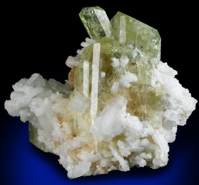 Brazilianite on Albite from Lavra do Corrego Frio, Linpolis, Divino das Laranjeras, Minas Gerais, Brazil (Type Locality for Brazilianite)