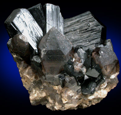 Schorl Tourmaline with Smoky Quartz from Santa Cruz, Sonora, Mexico