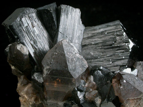 Schorl Tourmaline with Smoky Quartz from Santa Cruz, Sonora, Mexico