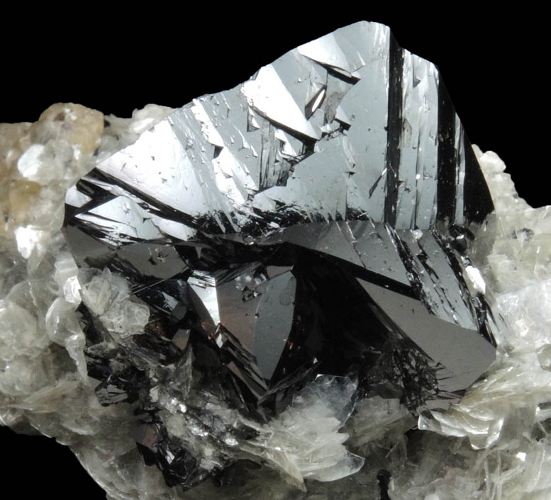 Cassiterite (twinned crystals) on Muscovite from Xuebaoding Mountain near Pingwu, Sichuan Province, China