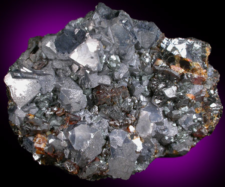 Galena (interpenetrant twinned crystals) with Sphalerite and Pyrite from Casapalca District, Huarochiri Province, Peru