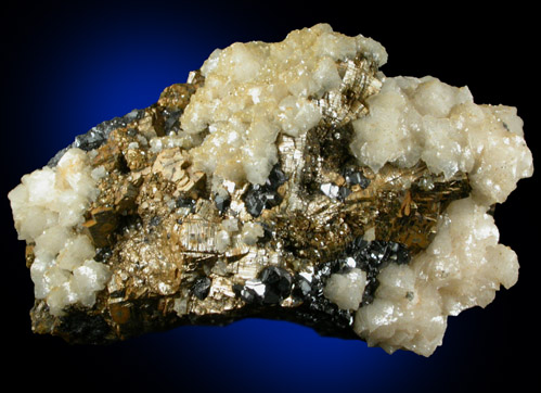 Pyrrhotite, Sphalerite, Galena, Calcite from Naica District, Saucillo, Chihuahua, Mexico