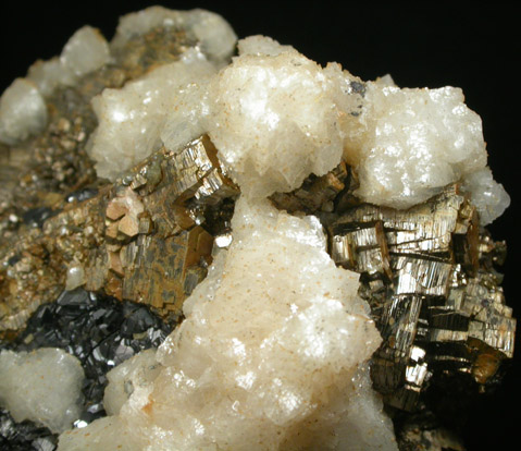 Pyrrhotite, Sphalerite, Galena, Calcite from Naica District, Saucillo, Chihuahua, Mexico