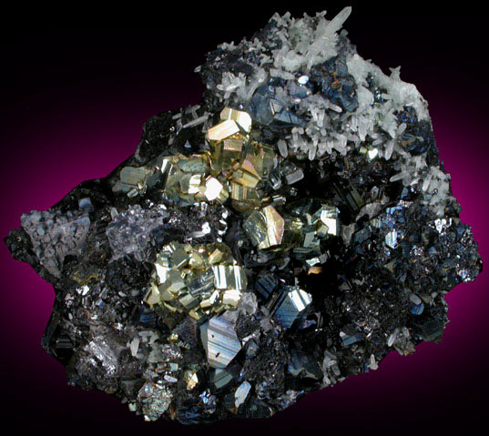 Pyrite, Sphalerite, Galena, Quartz from Borieva Reka Mine, Madan District, Rhodope Mountains, Bulgaria