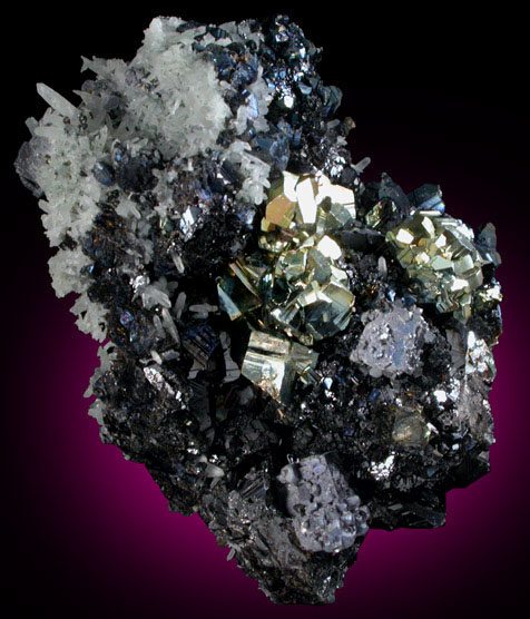 Pyrite, Sphalerite, Galena, Quartz from Borieva Reka Mine, Madan District, Rhodope Mountains, Bulgaria