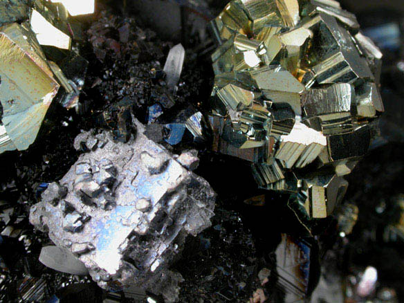 Pyrite, Sphalerite, Galena, Quartz from Borieva Reka Mine, Madan District, Rhodope Mountains, Bulgaria