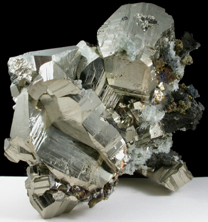 Pyrite with Quartz and Chalcopyrite from Deveti Septemvri Mine, Madan District, Rhodope Mountains, Bulgaria