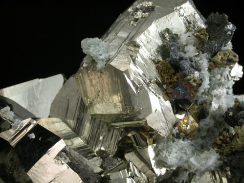 Pyrite with Quartz and Chalcopyrite from Deveti Septemvri Mine, Madan District, Rhodope Mountains, Bulgaria