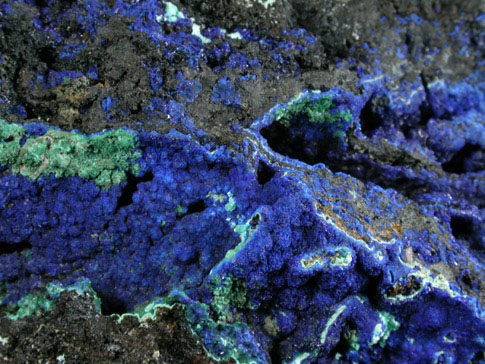 Azurite with Malachite from Omega Mine, Helvetia District, Pima County, Arizona