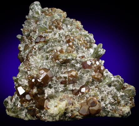 Grossular Garnet with Diopside and Prehnite from Val d'Ala, Piemonte, Italy