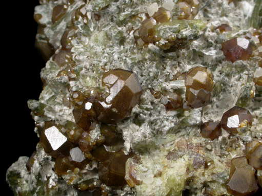 Grossular Garnet with Diopside and Prehnite from Val d'Ala, Piemonte, Italy