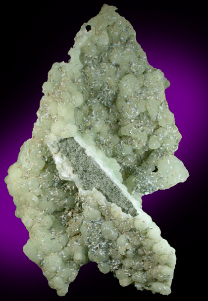 Prehnite pseudomorph after Anhydrite with Babingtonite and Laumontite from Prospect Park Quarry, Prospect Park, Passaic County, New Jersey