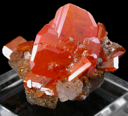 Wulfenite with Calcite from Red Cloud Mine, Red Gem Pocket, Silver District, La Paz County, Arizona