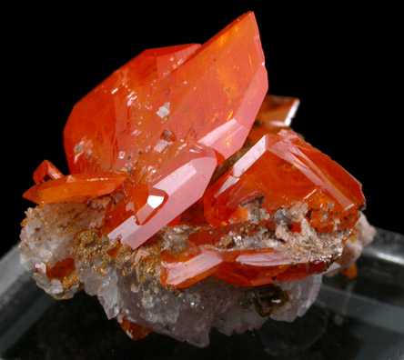 Wulfenite with Calcite from Red Cloud Mine, Red Gem Pocket, Silver District, La Paz County, Arizona