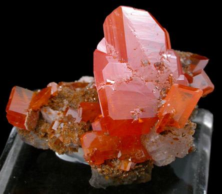 Wulfenite with Calcite from Red Cloud Mine, Red Gem Pocket, Silver District, La Paz County, Arizona