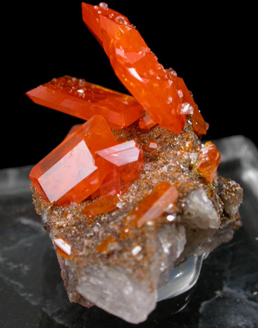 Wulfenite with Calcite from Red Cloud Mine, Red Gem Pocket, Silver District, La Paz County, Arizona