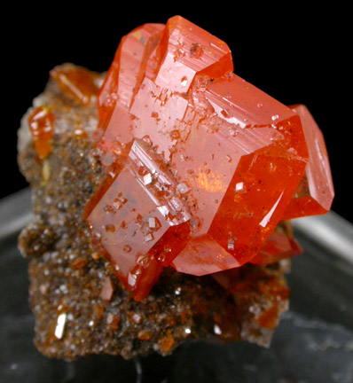 Wulfenite with Calcite from Red Cloud Mine, Red Gem Pocket, Silver District, La Paz County, Arizona