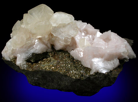 Calcite, Dolomite, Pyrite from Marcil Quarry, near Sainte-Clotilde-de-Chateauguay, Qubec, Canada