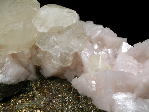 Calcite, Dolomite, Pyrite from Marcil Quarry, near Sainte-Clotilde-de-Chateauguay, Qubec, Canada